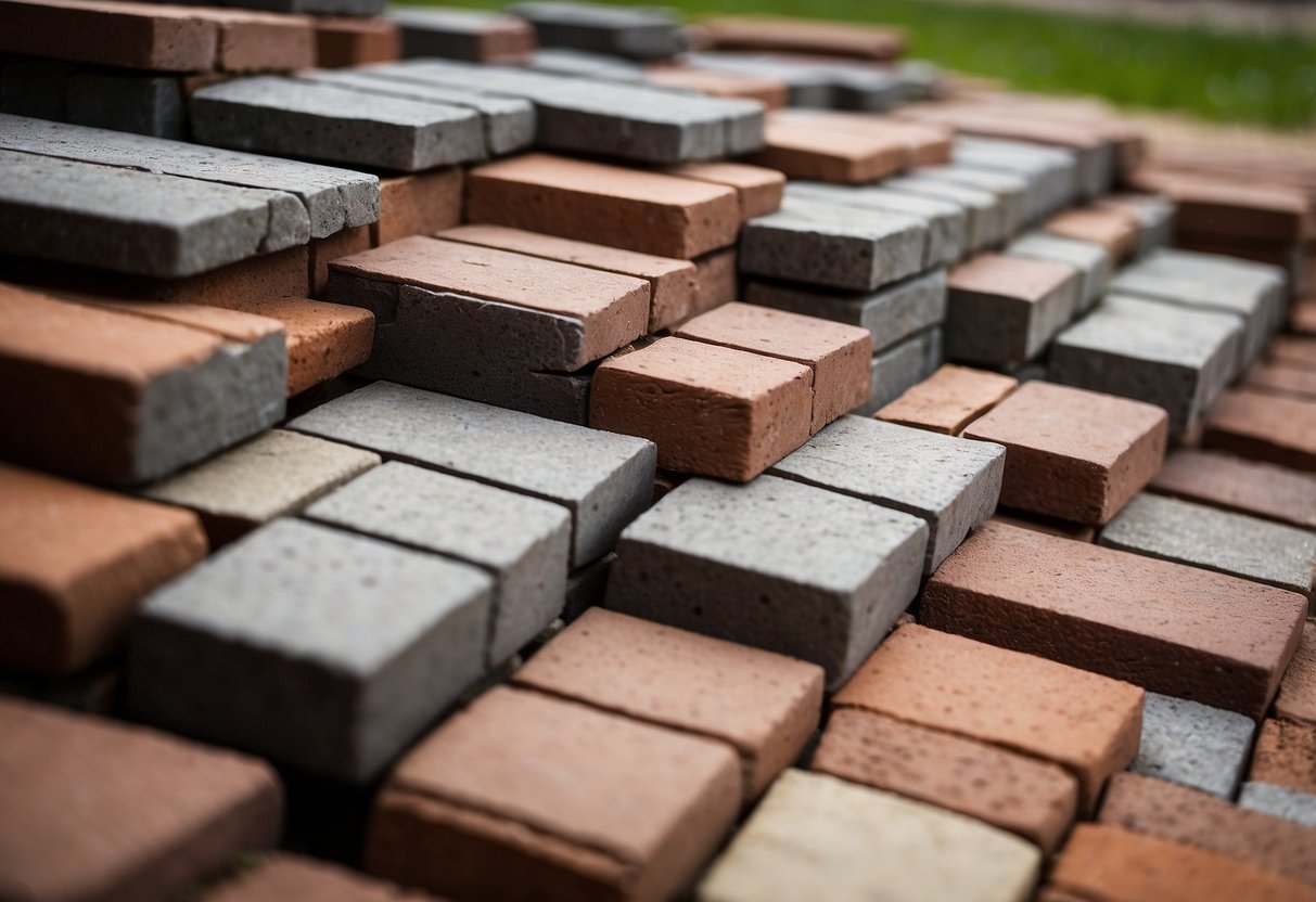 A variety of brick paver edge restraints are displayed, showcasing different options for various paver materials