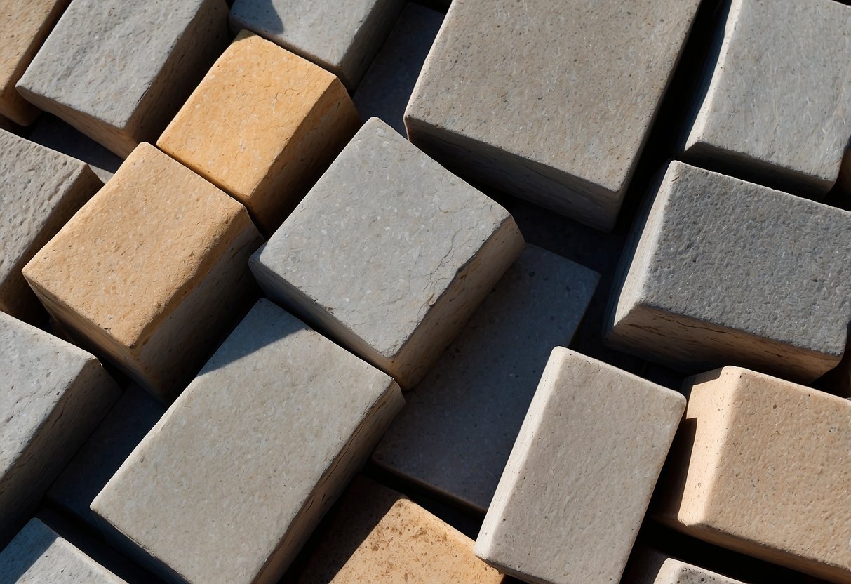 A variety of natural stone paver edge restraints are shown, including options for different paver materials