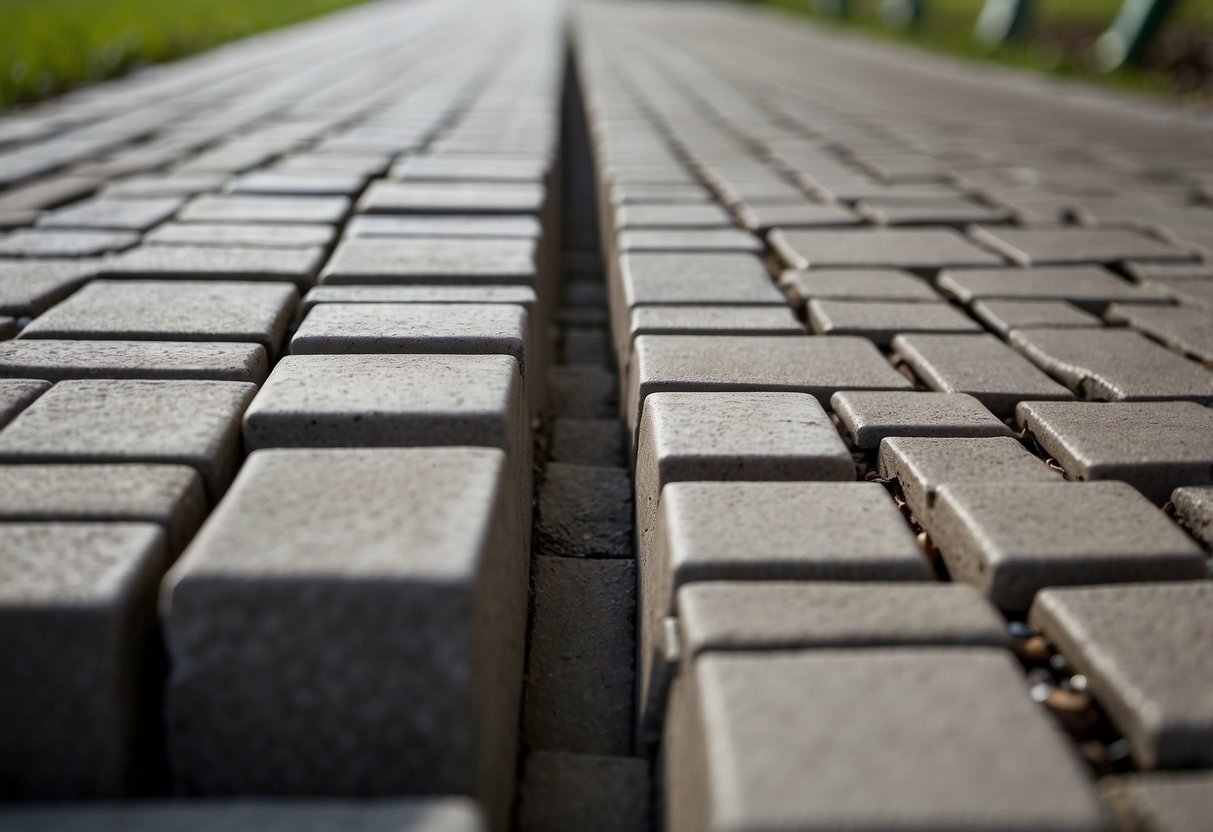 A paver pathway with a sturdy edge restraint system, showing proper installation and maintenance for longevity