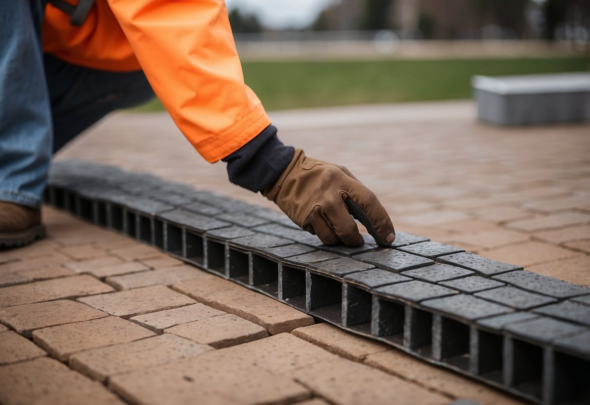 Paver edge restraints being adjusted and troubleshooted for common issues post-installation