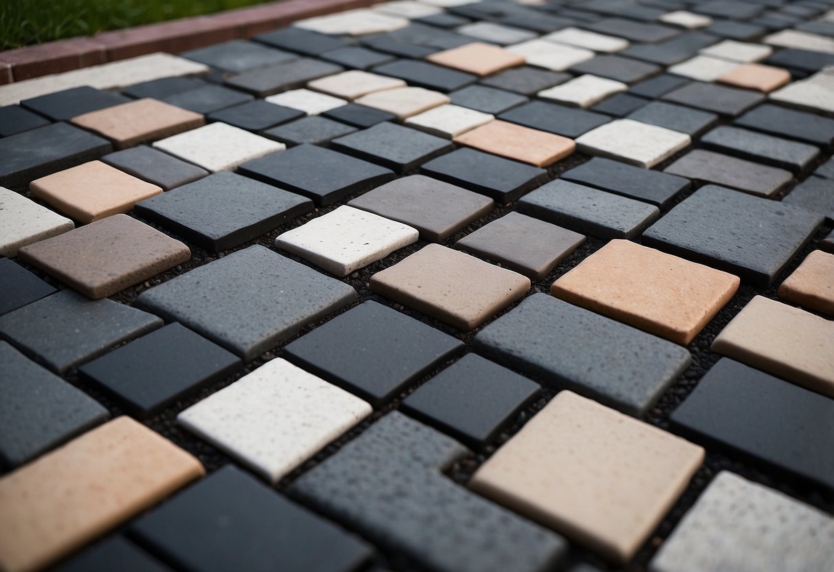 A variety of decorative edge restraints, such as metal, concrete, and stone, are arranged around pavers to enhance their aesthetic appeal