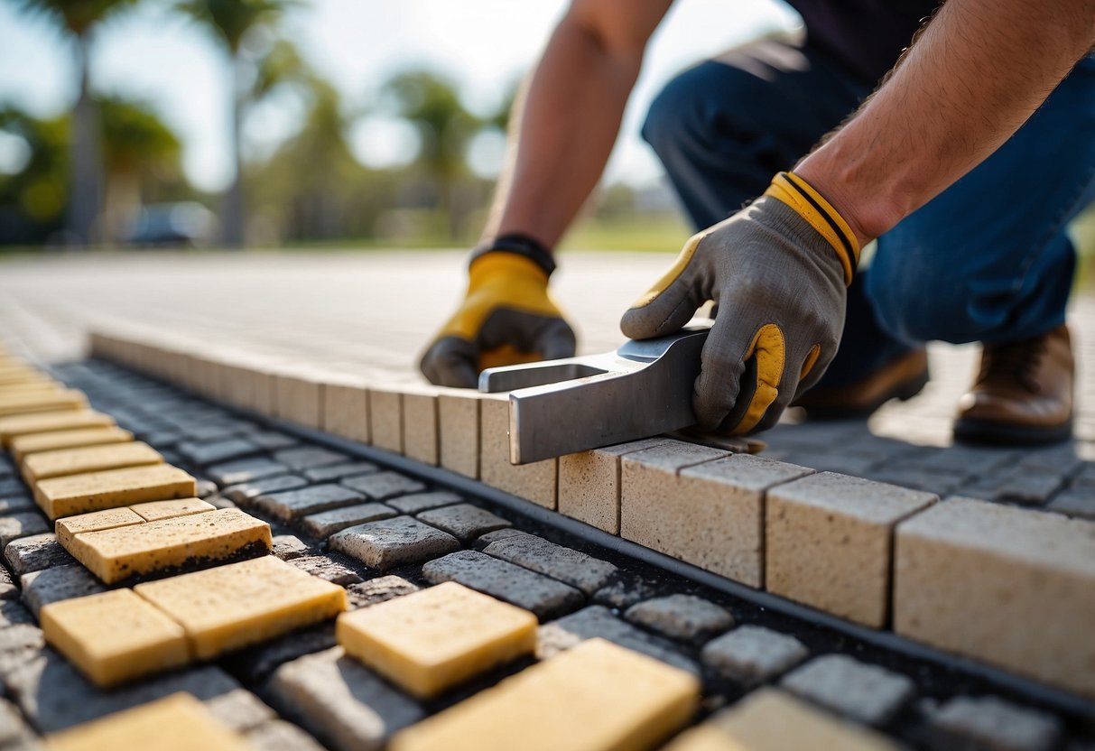 A person sealing pavers with DIY tools vs professional equipment in Fort Myers