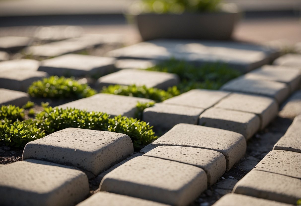 Pavers in Fort Myers show cracks, weeds, and discoloration due to neglect. Surrounding landscape appears unkempt, with potential for further damage