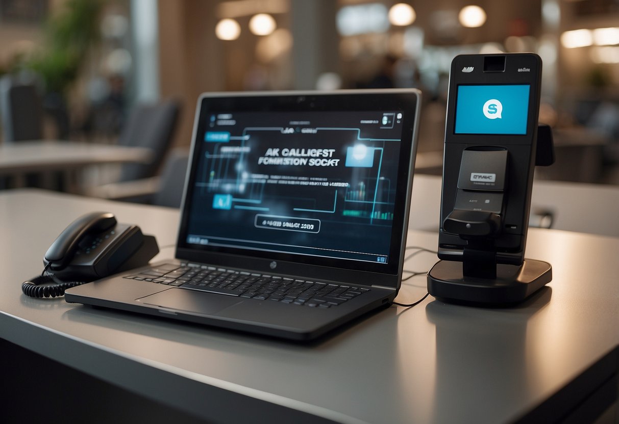 An AI calling agent reaching out to a customer via phone, while a digital cart sits abandoned on a computer screen in the background