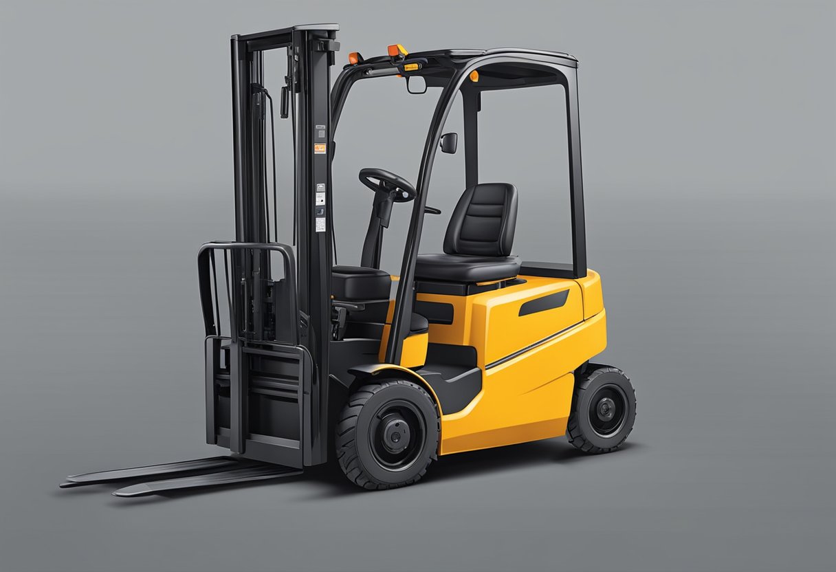 A forklift seat with ergonomic design, adjustable features, and durable materials. Comfort and safety for the operator