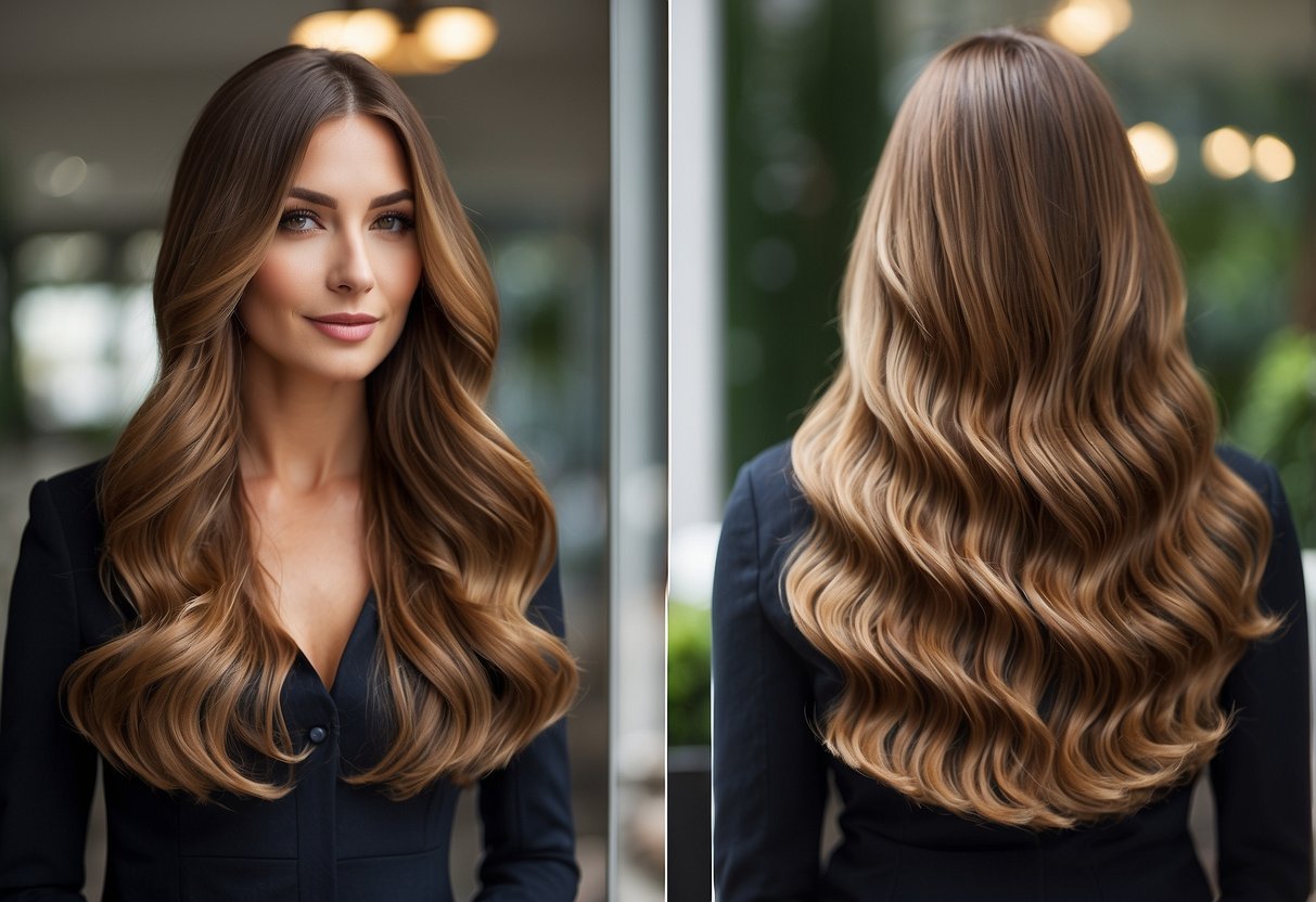 A woman's hair with nano-ring hair extensions, showing both the benefits and drawbacks