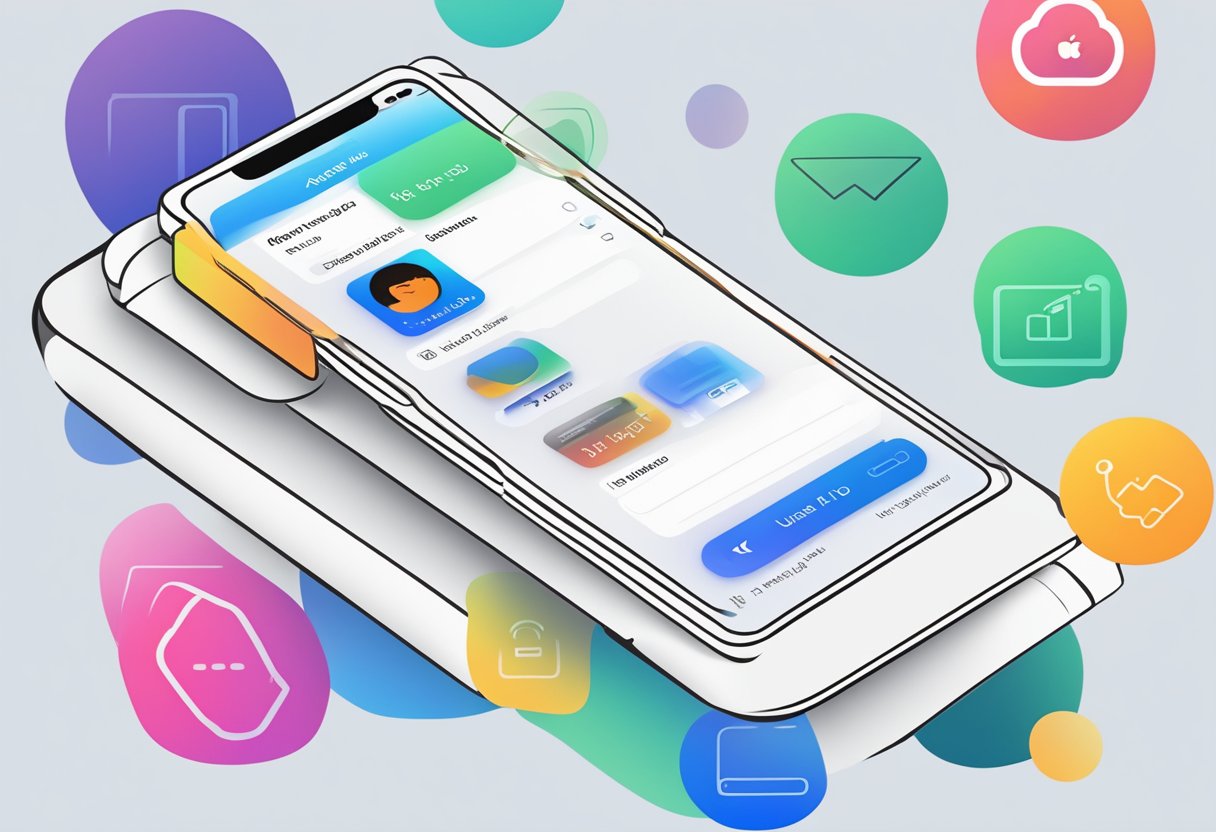 An iPhone screen displaying the "Using Your Apple ID" page, with the Apple logo and ID input fields
