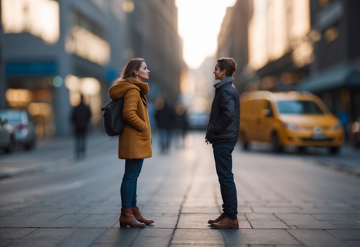 A figure standing beside a person, offering support and comfort despite their own desire to be elsewhere