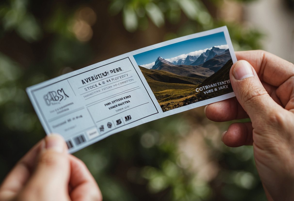 A groom opening an adventure experience voucher with excitement and anticipation