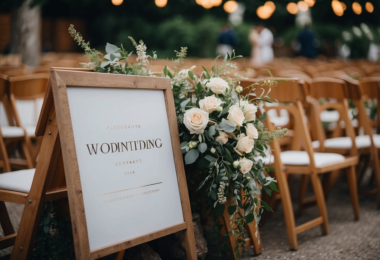 Guests freely choose seating at wedding sign