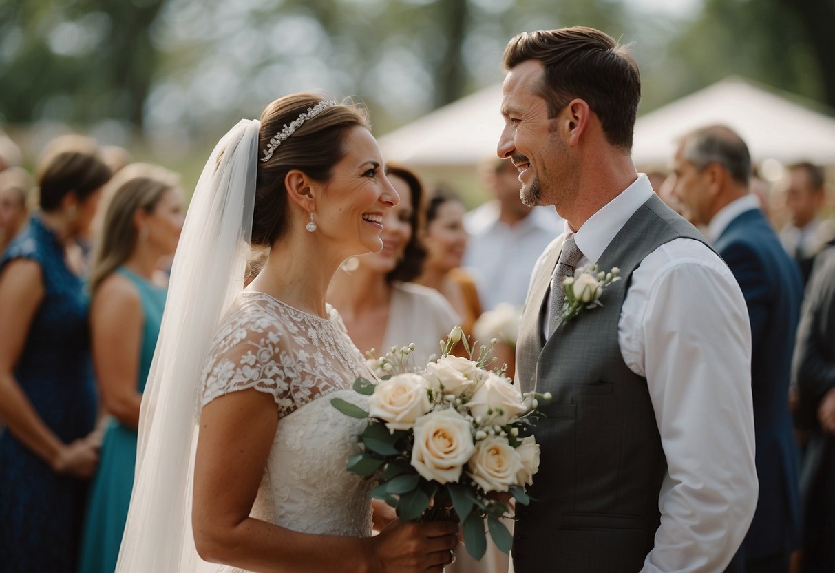 A mother's blessing for the couple's future is spoken at the wedding