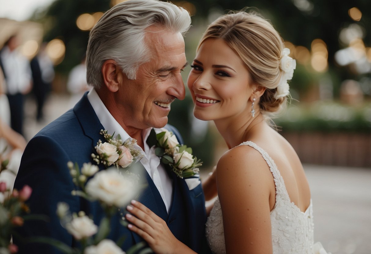 A father's voice encourages his daughter on her wedding day