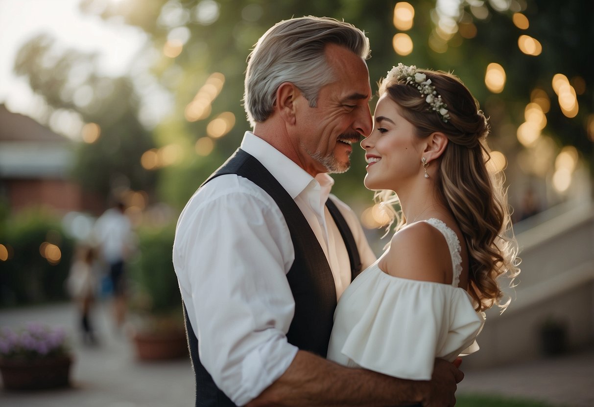 A father's voice advises: "Support each other's dreams." A tender moment between a father and daughter on her wedding day