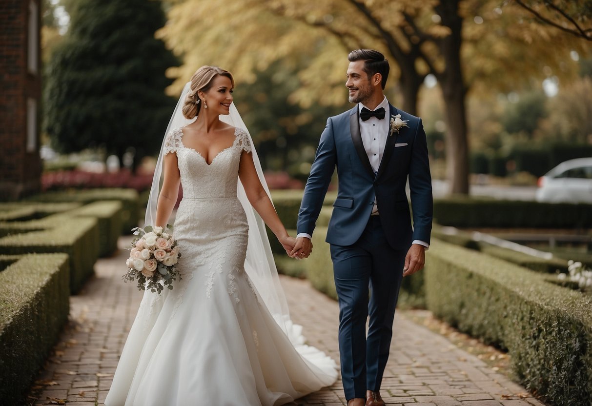 A figure walks alongside another, symbolizing the bond between the groom's sibling and mother