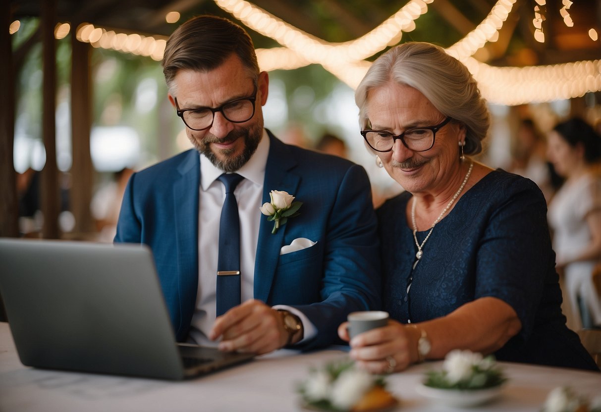 Groom's parents researching and suggesting vendors for the wedding