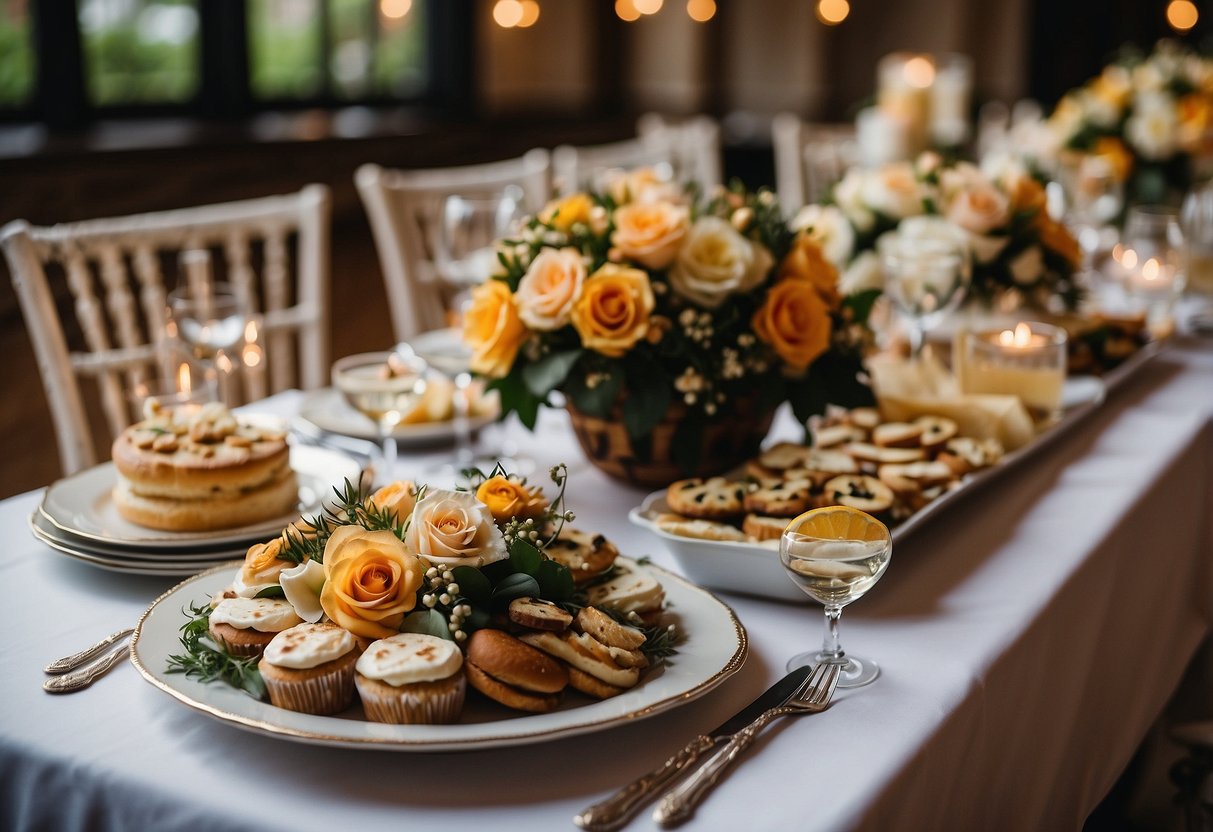 A colorful wedding budget spread with categories like venue, attire, and food, all totaling $15,000