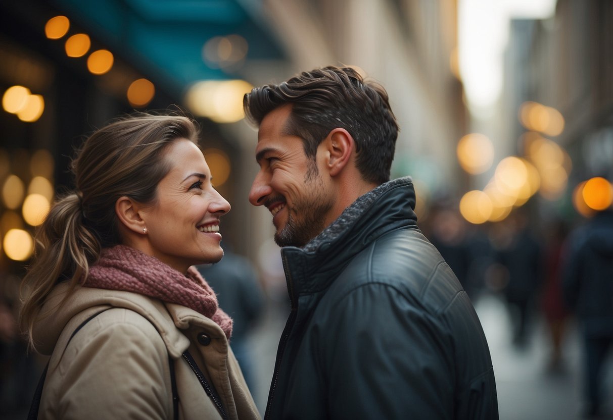 The couple gazes into each other's eyes, a knowing smile spreading across their faces as they realize they've found "the one."