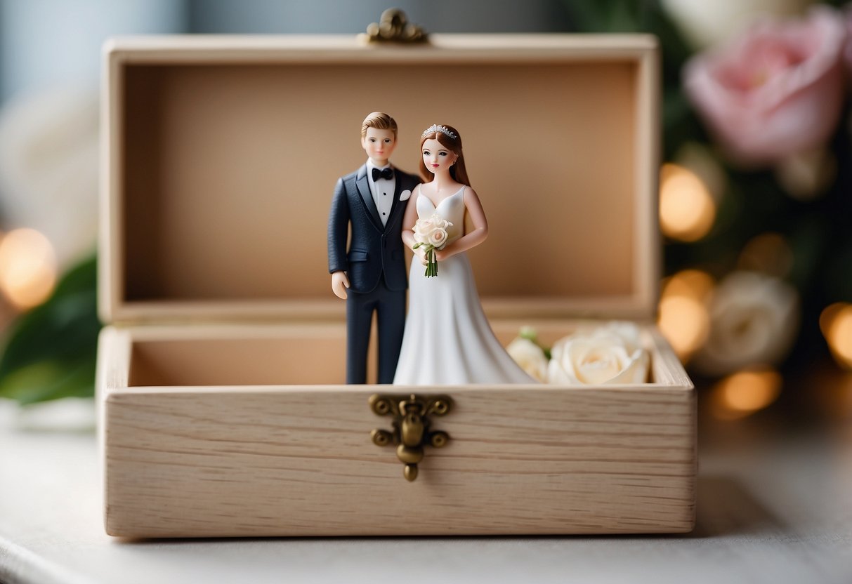 A personalized keepsake box is presented as a gift from the groom's mother to the bride