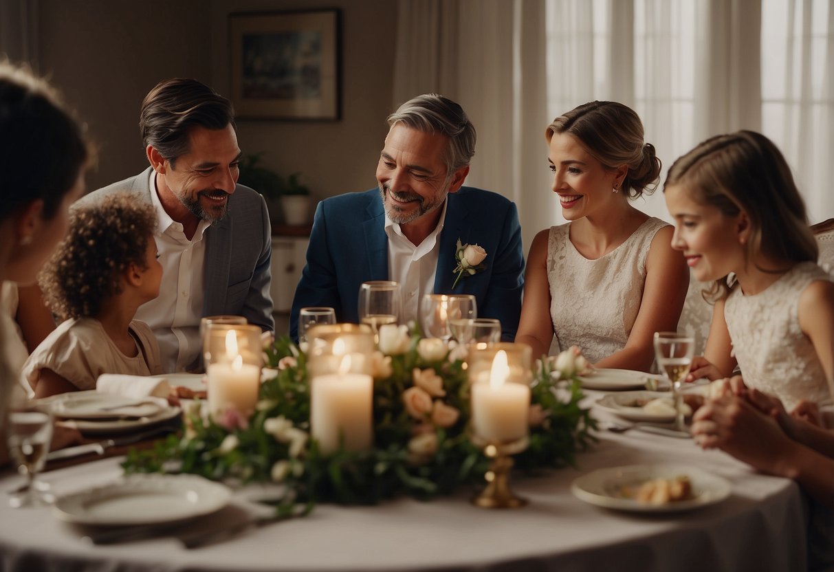 A family gathers around a table, passing down cherished wedding speech ideas from generation to generation, symbolizing their cultural tradition