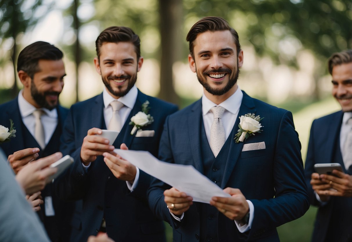 Groomsmen brainstorm wedding speech ideas for the groom