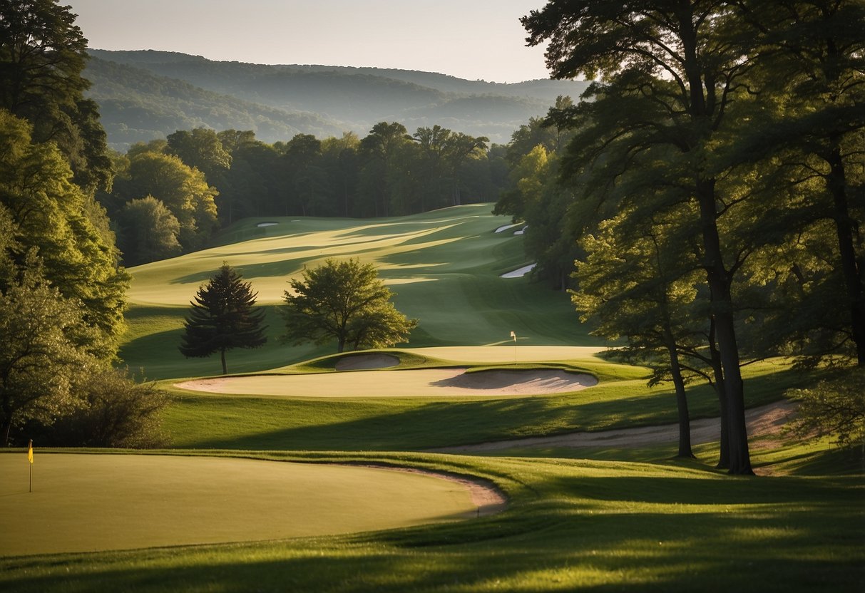 A picturesque setting at French Creek Golf Club, perfect for weddings in Pennsylvania. Rolling hills, lush greenery, and a serene atmosphere