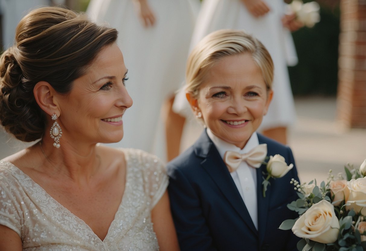 The mother of the bride shares a childhood memory at the wedding