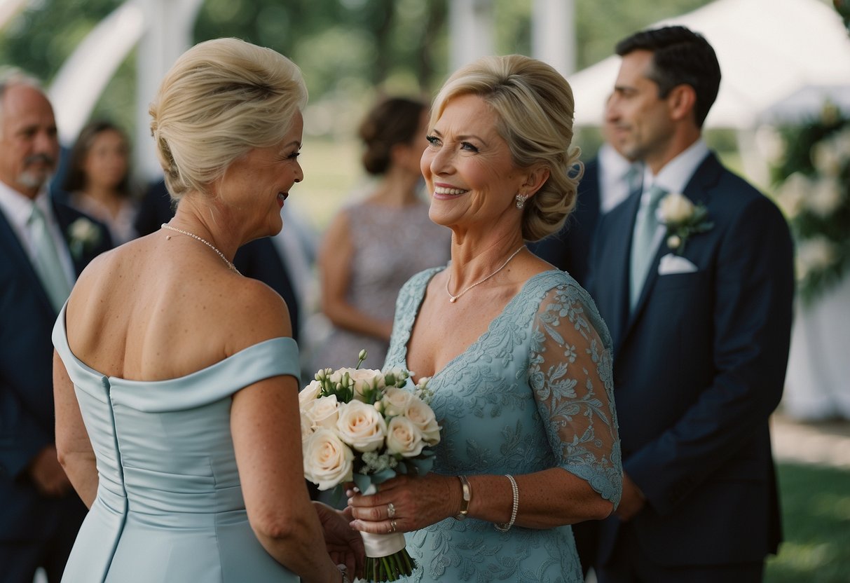 The mother of the bride thanks guests at the wedding