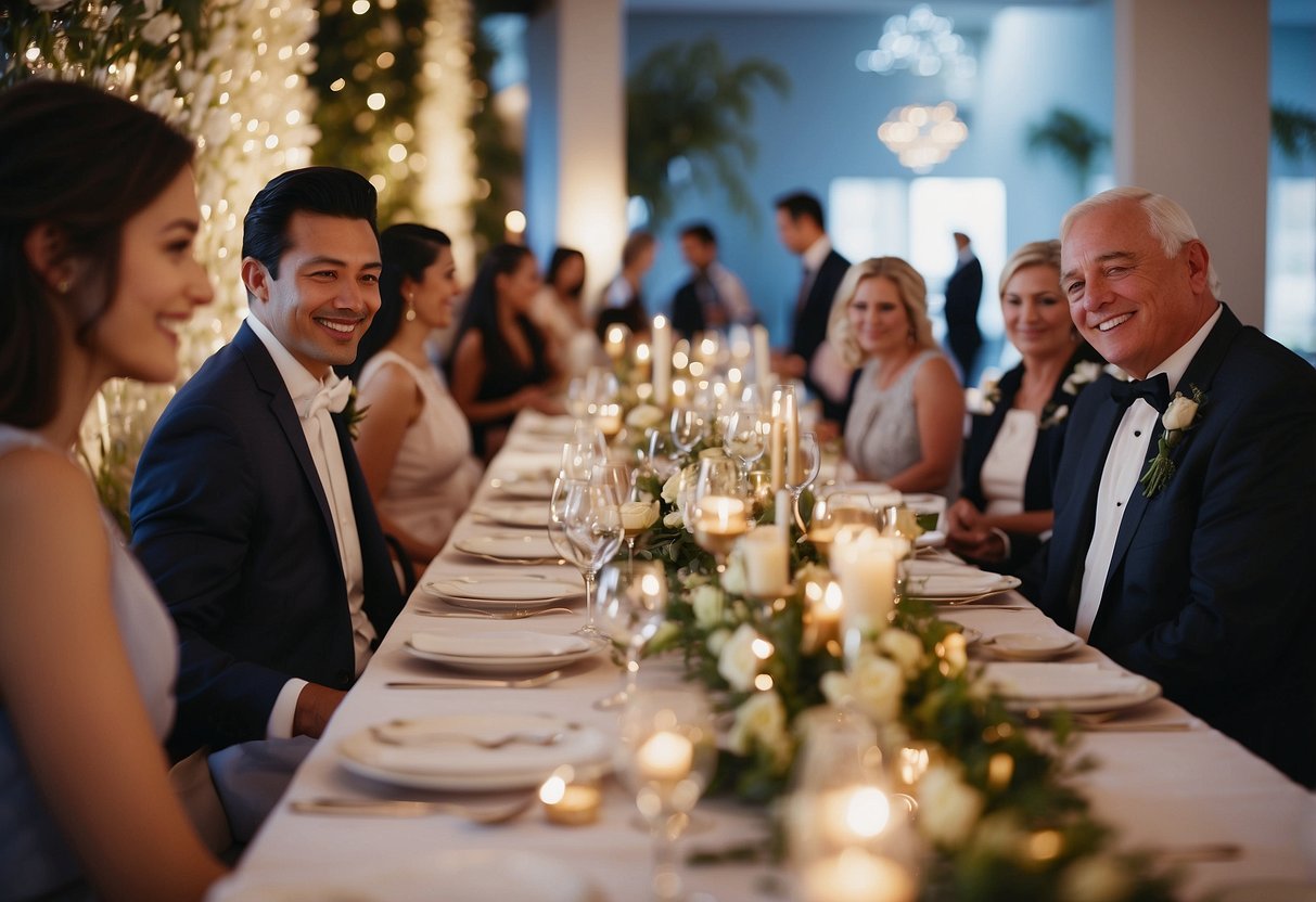 Parents of the bride plan the rehearsal dinner, arranging venue, catering, and guest list. They ensure a smooth, enjoyable event for the wedding party