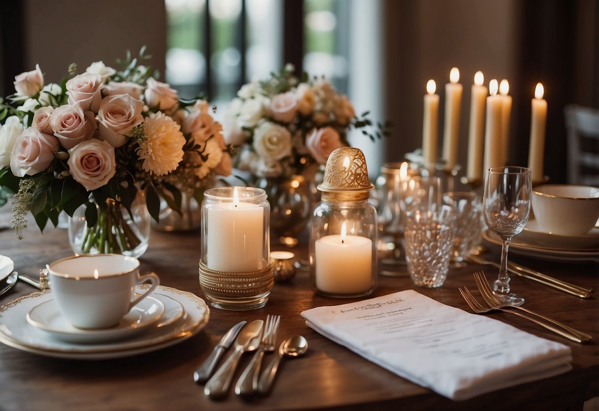 A table with wedding budget breakdown, including "Mother of the Groom" section for hair and makeup expenses