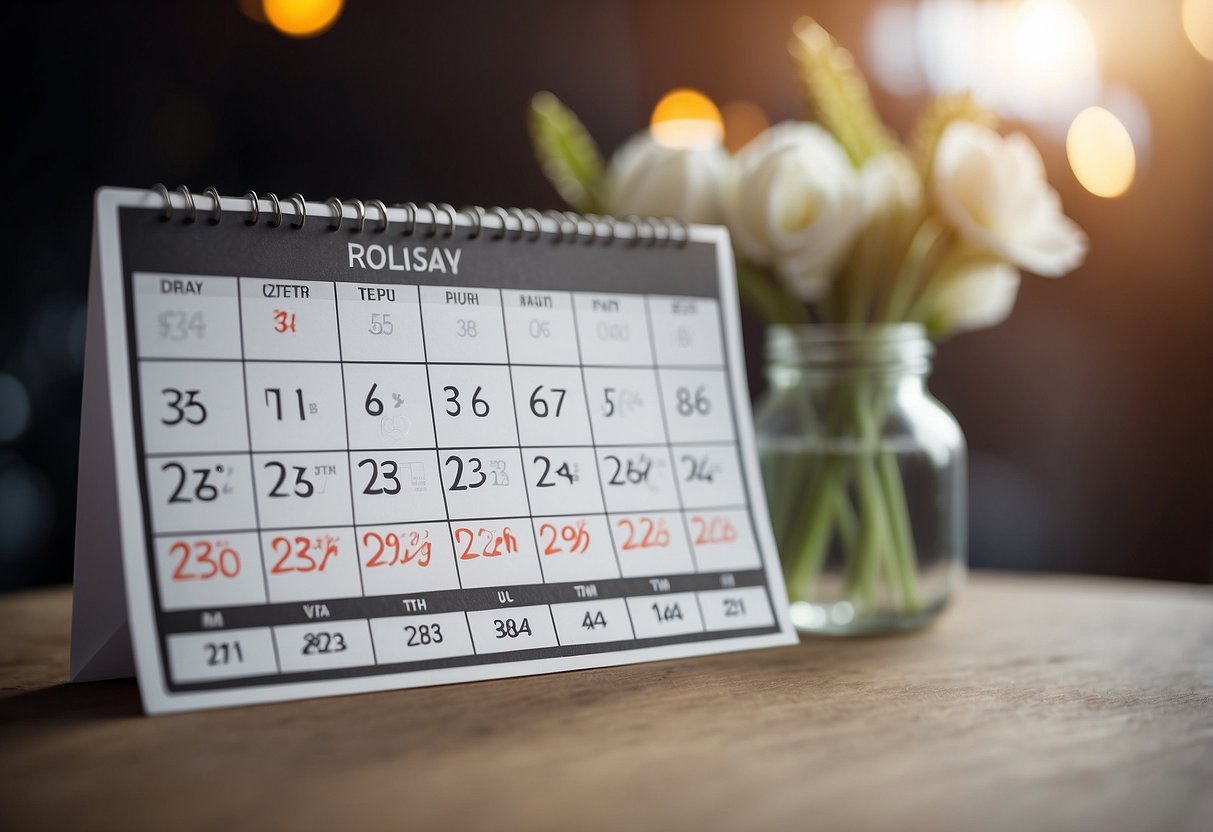 A calendar with wedding cost data, showing the cheapest month highlighted