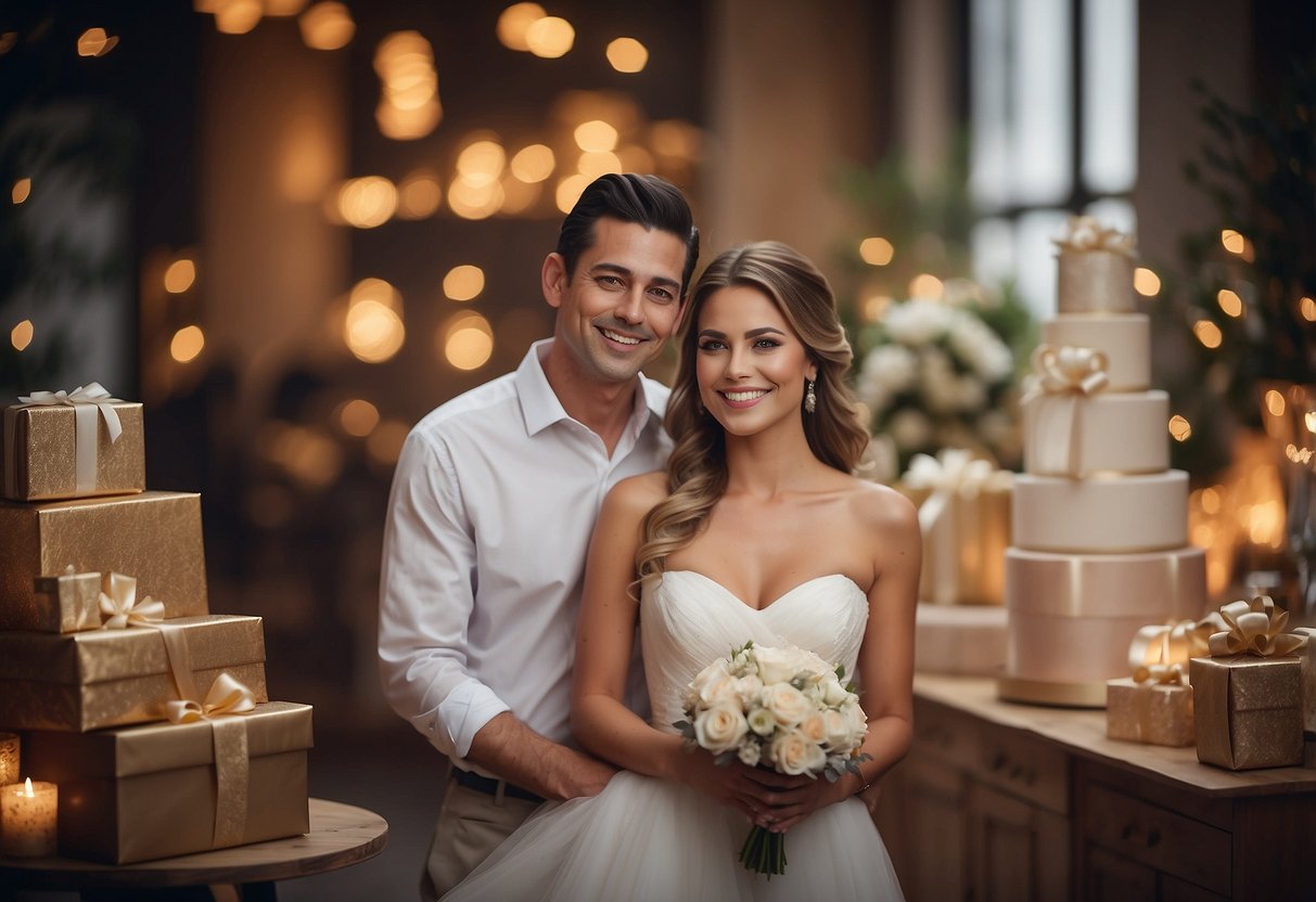 Parents carefully select wedding gifts, symbolizing love and support for the bride. The gifts reflect the importance of family and the bond between parents and their daughter