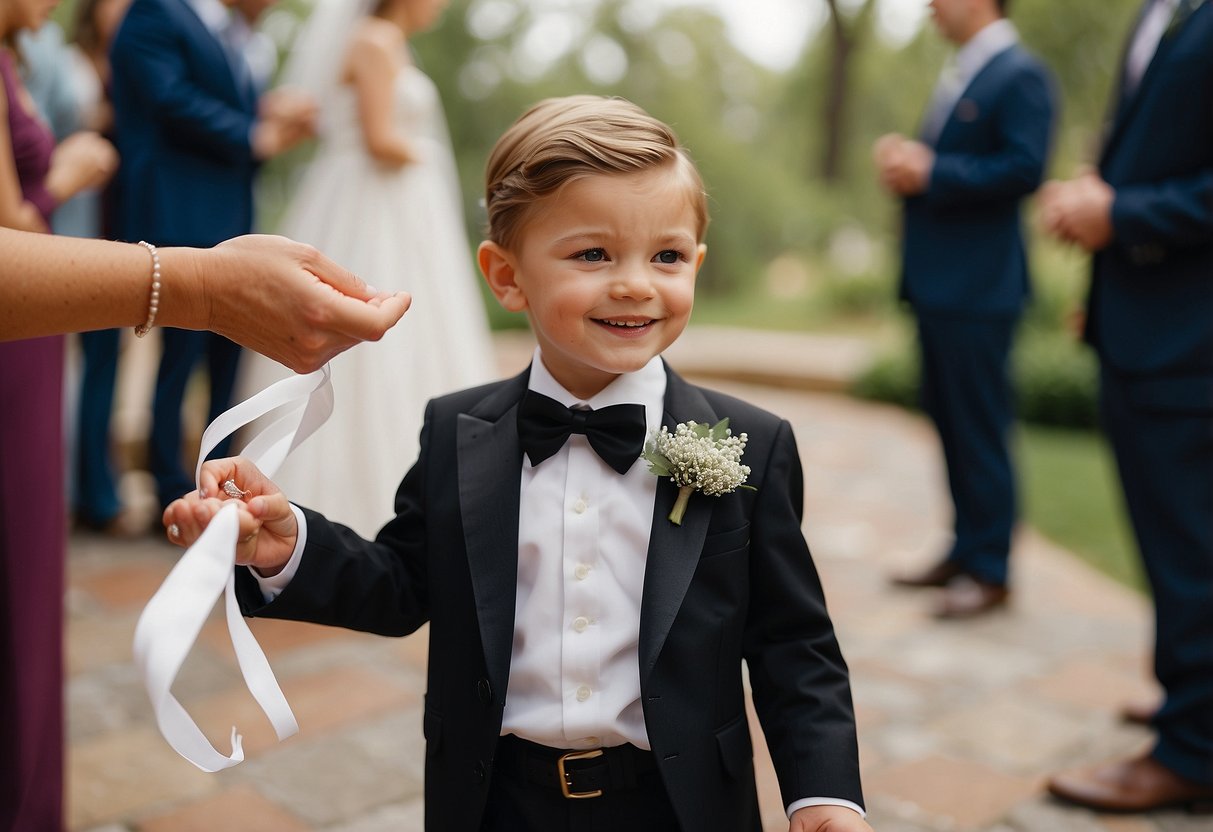 Ring bearer drops the rings, causing a commotion