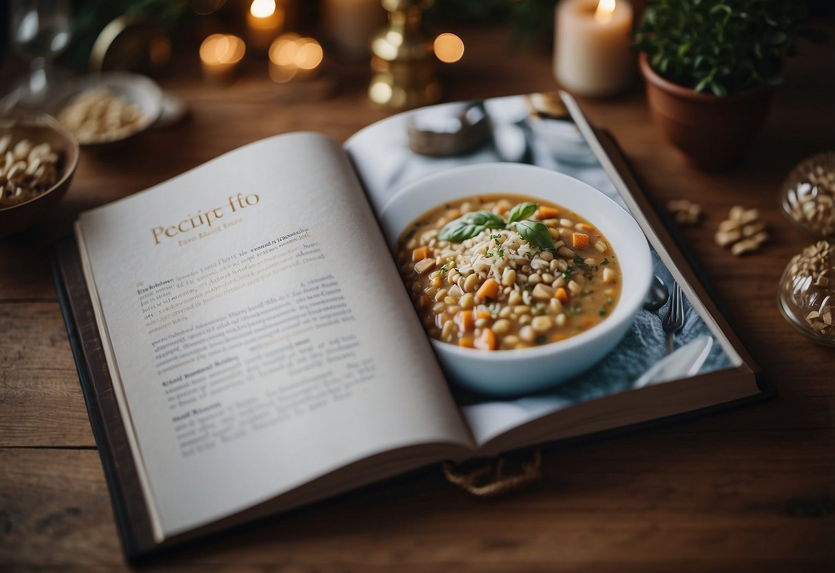 A customized recipe book is being presented as a gift at a wedding