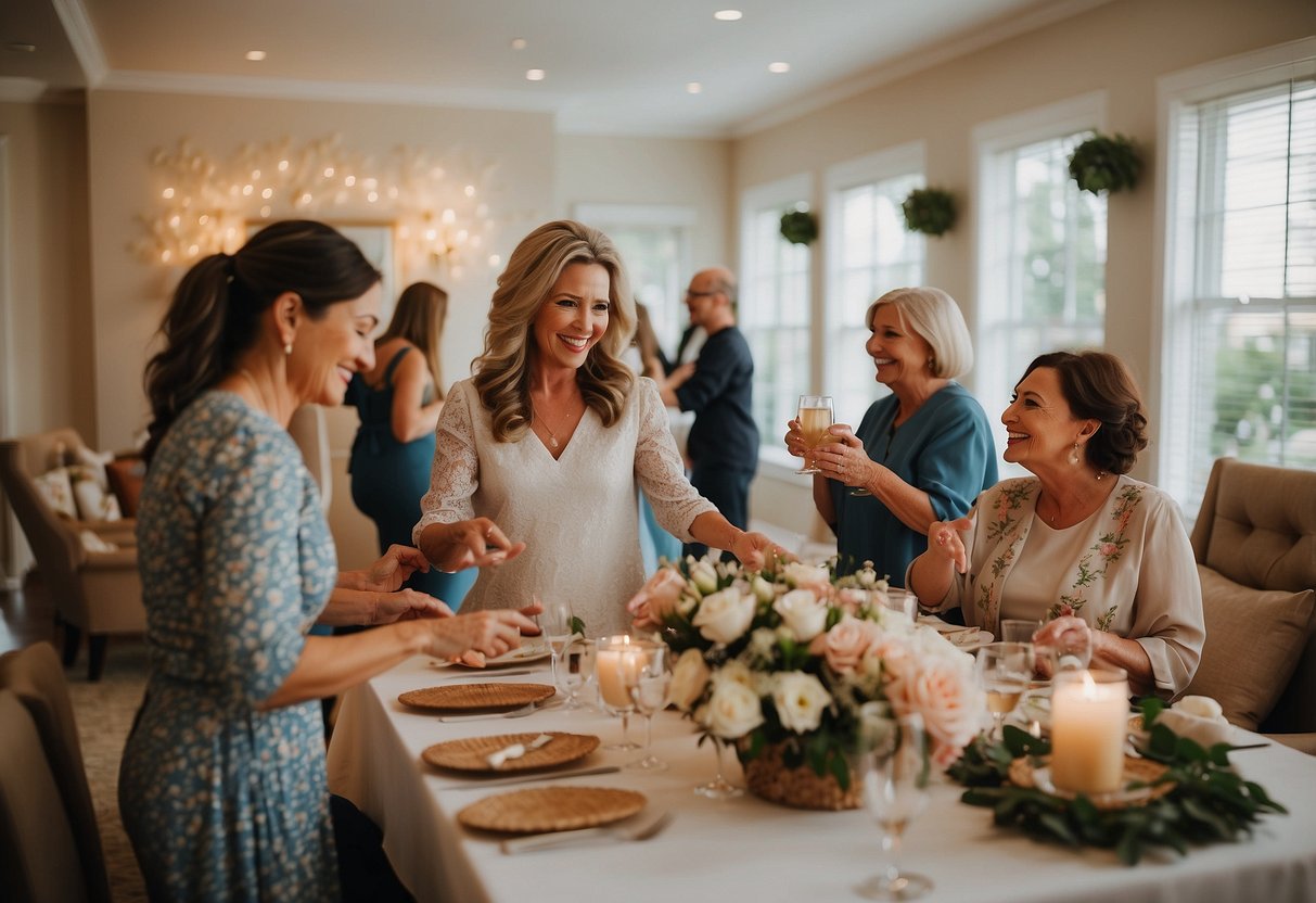 The mother of the bride sets up a lively and engaging bridal shower with fun and meaningful games for her daughter