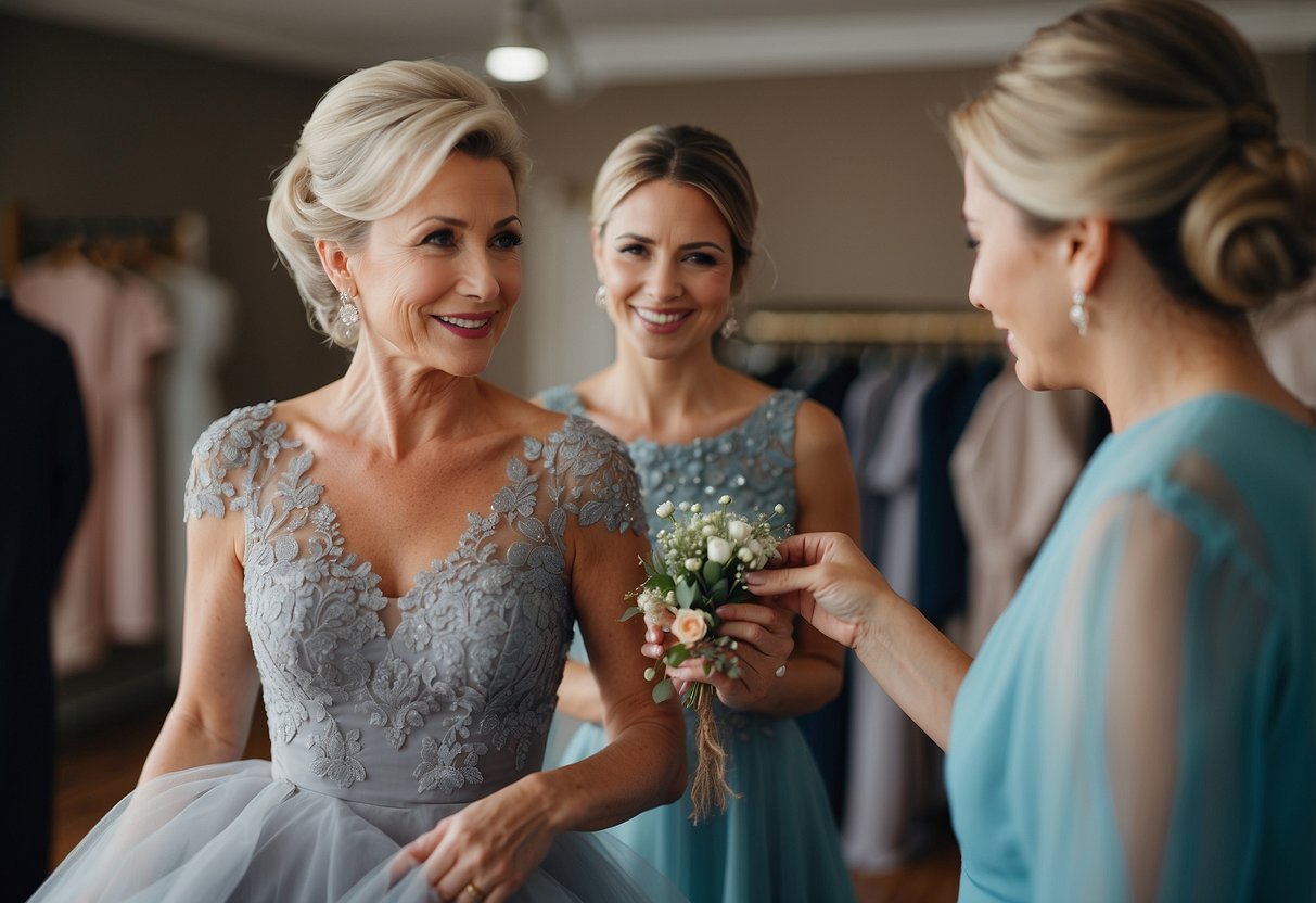 The mother of the bride selects her dress color first