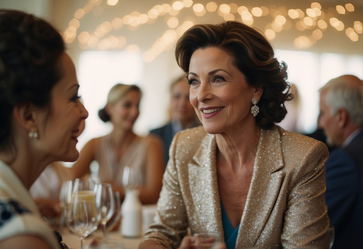 The mother of the bride discusses sharing costs for the bridal shower with others