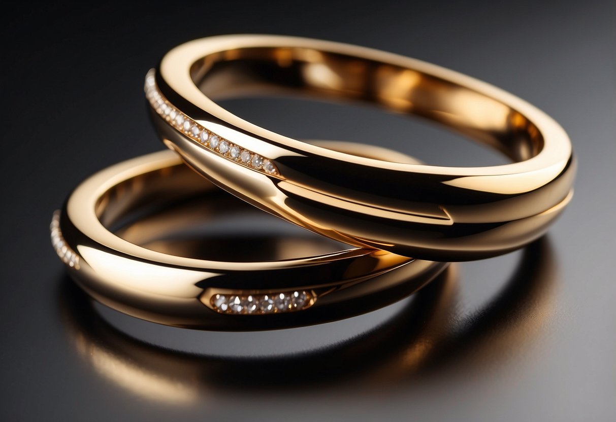 A couple's age difference is shown through two intertwined rings, one larger and one smaller, symbolizing the psychological and emotional factors at play in a marriage with a 20-year age gap