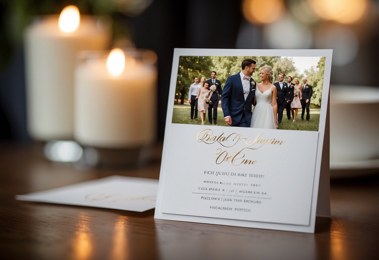 A wedding invitation with "plus one" option highlighted, surrounded by puzzled and concerned guests