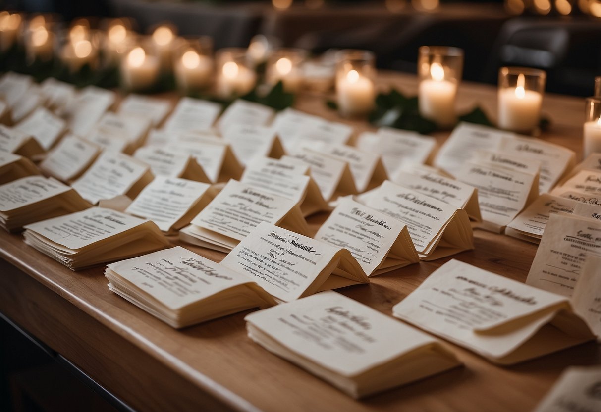 A table strewn with untouched menu cards, surrounded by regretful brides at their wedding reception