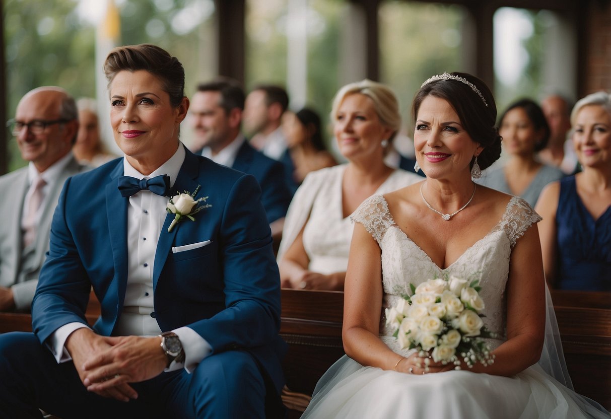 The Step-Mother of the Groom is seated before the wedding begins