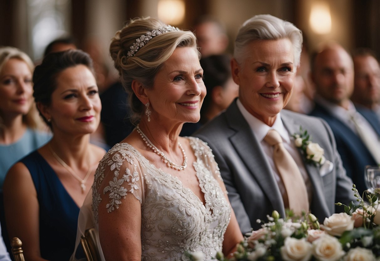 The mother of the bride is seated first at the wedding, followed by the mother of the groom