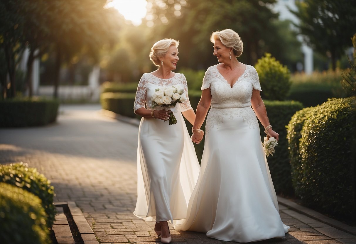 A mother of the bride should not wear a white dress, as it may match the bride's gown