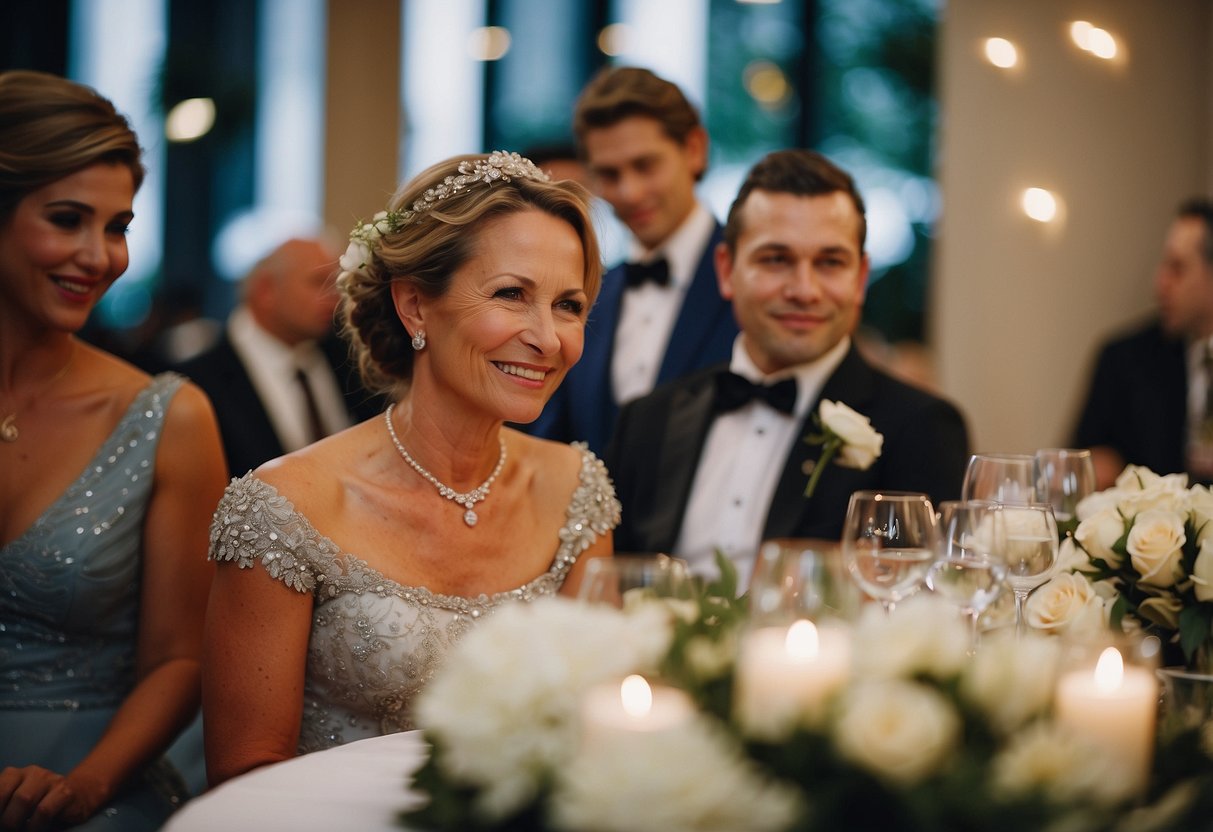 The mother of the groom should not get overly intoxicated at the wedding reception