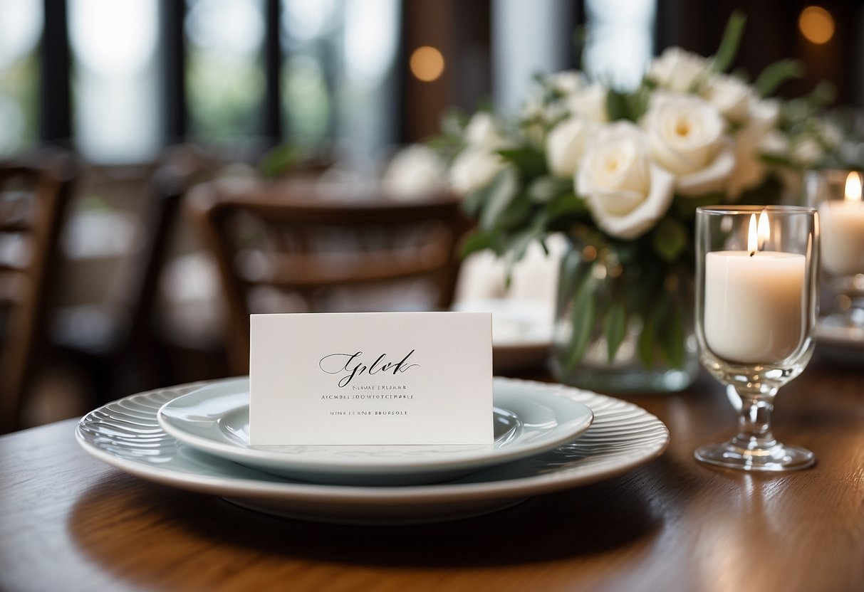 A table set with elegant calligraphy place cards for a wedding, each card delicately designed with beautiful lettering and arranged in neat rows