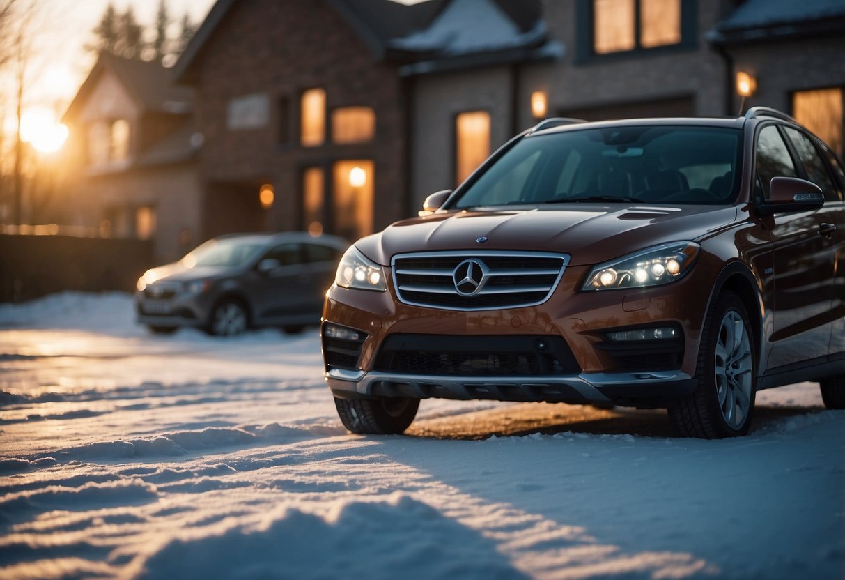 A car with a Duracell battery starts smoothly in cold weather, while a competitor's battery fails to start