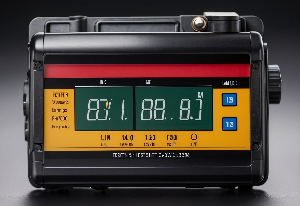 A car battery with a warranty card and odometer showing high mileage