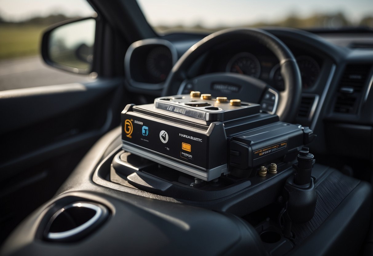 A car battery sits idle in a vehicle without an alternator