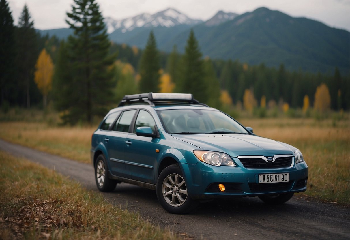 A car sits in a variety of weather conditions with a dead battery and no alternator