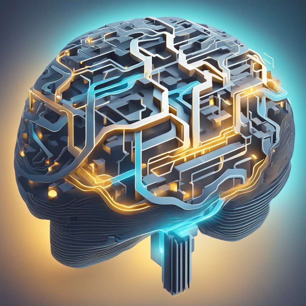 A brain surrounded by glowing connections, representing improved cognitive function from DMAE benefits