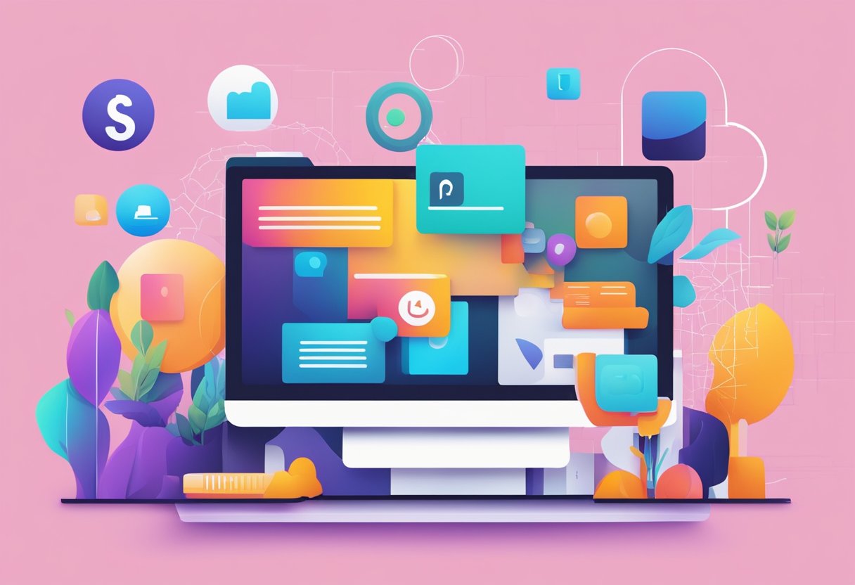 A computer-generated ad with AI algorithms engages LinkedIn users. Vibrant colors and dynamic shapes convey the message